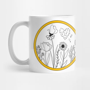 Flower line art Mug